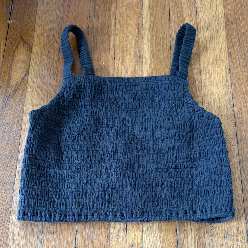 Marine Layer Black Textured Tank Top